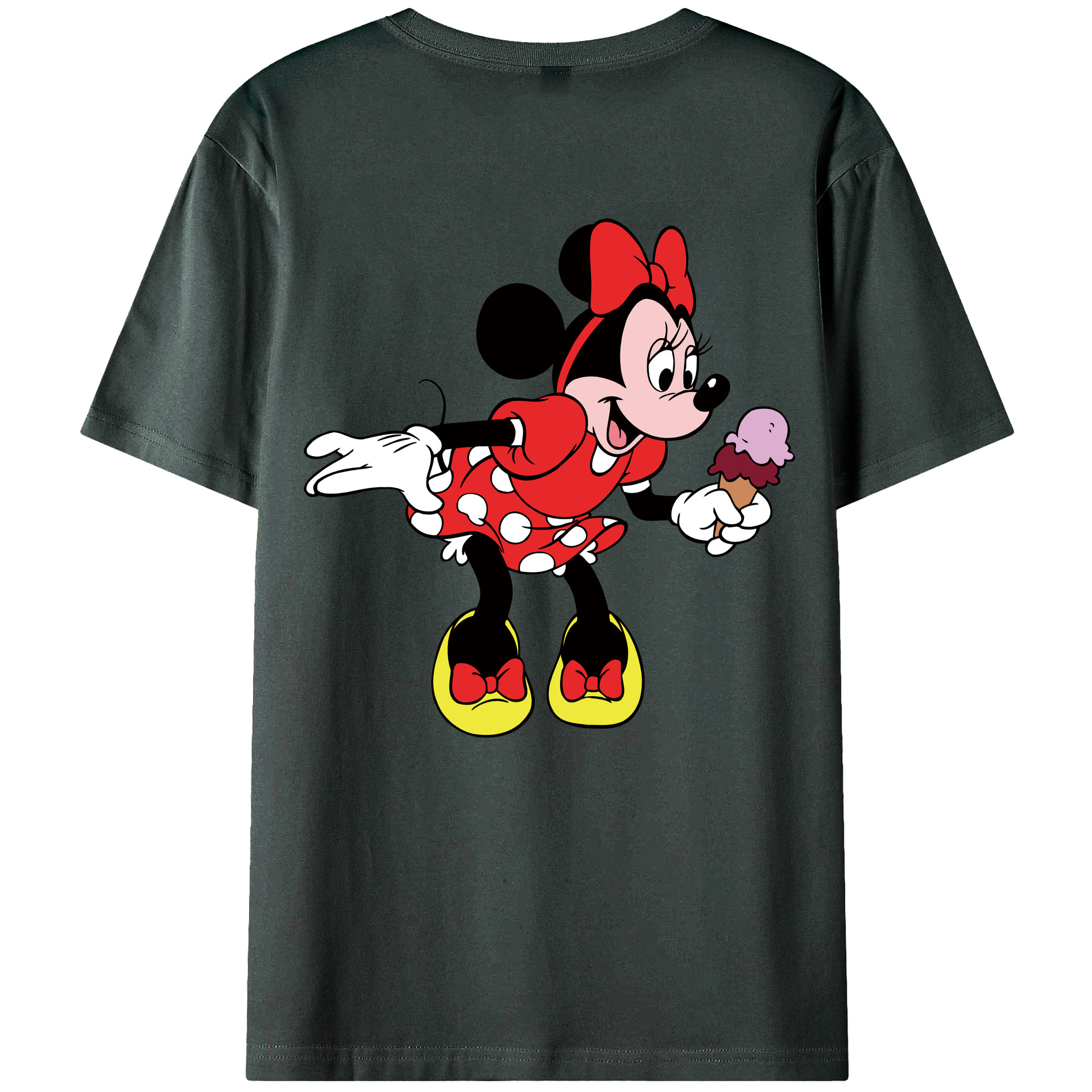 ミッキーマウス Mickey Mouse 綿100％ メンズ半袖Tシャツ（バックプリント） 通気性
